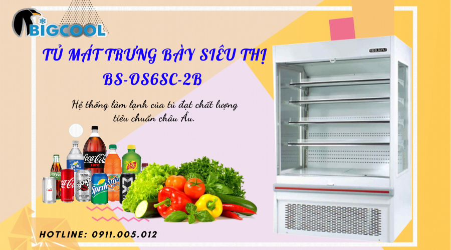 Tủ mát trưng bày siêu thị BS-OS6SC-2B