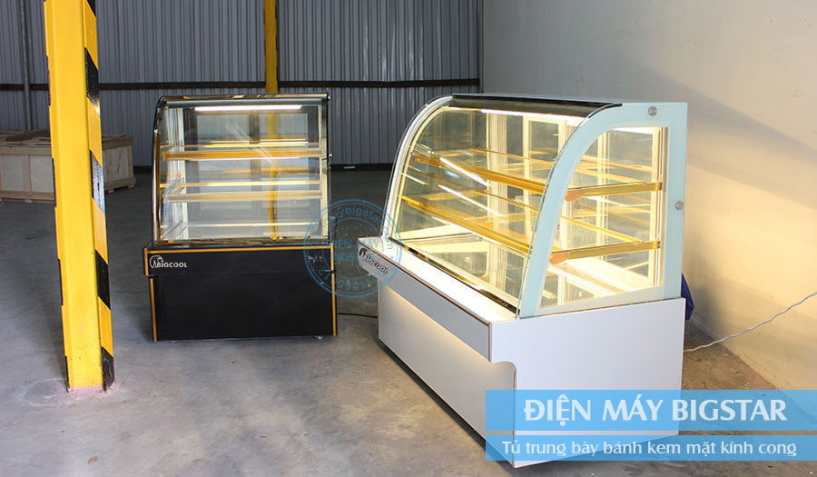 Tủ bánh kem có những dòng nào cần biết trước khi chọn mua? 9 tu trung bay banh kinh cong bigcool 900mm 3