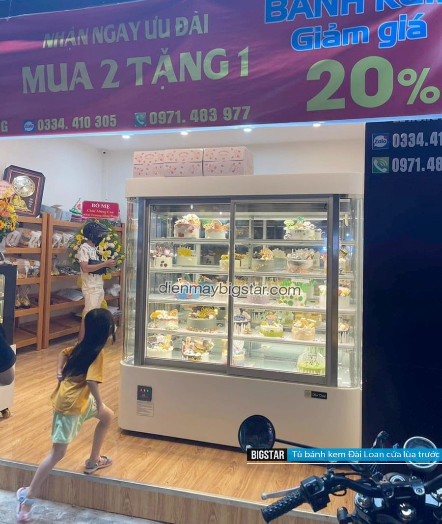 Top những mẫu tủ bánh kem cửa trước đẹp nhất hiện nay 4 tu banh kem 5 tang dai loan 1800mm cua lua truoc 5
