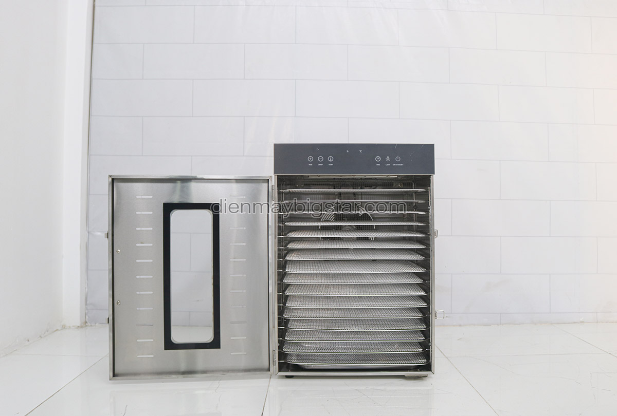 Ưu điểm của máy sấy thực phẩm Bigstar mà bạn nên biết 10 may say hoa qua thuc pham 2 lop 16 khay ss 16h 4