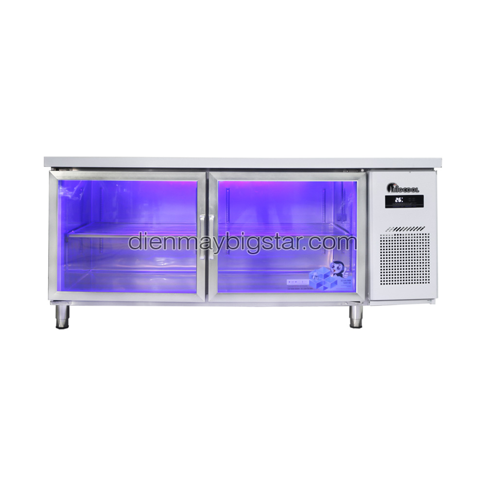 Tủ mát bàn chặt Inox dài 1m8