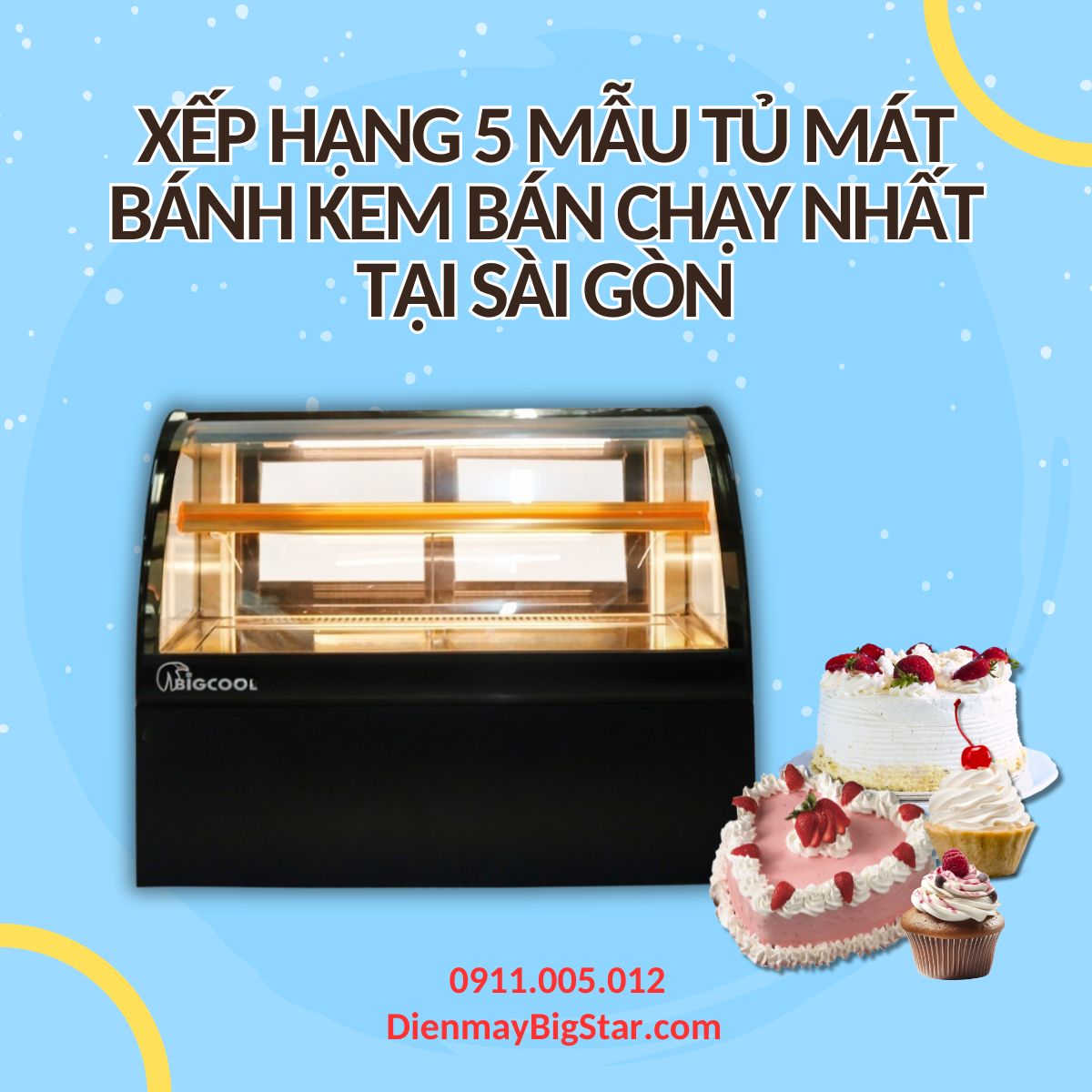 tủ mát bánh kem