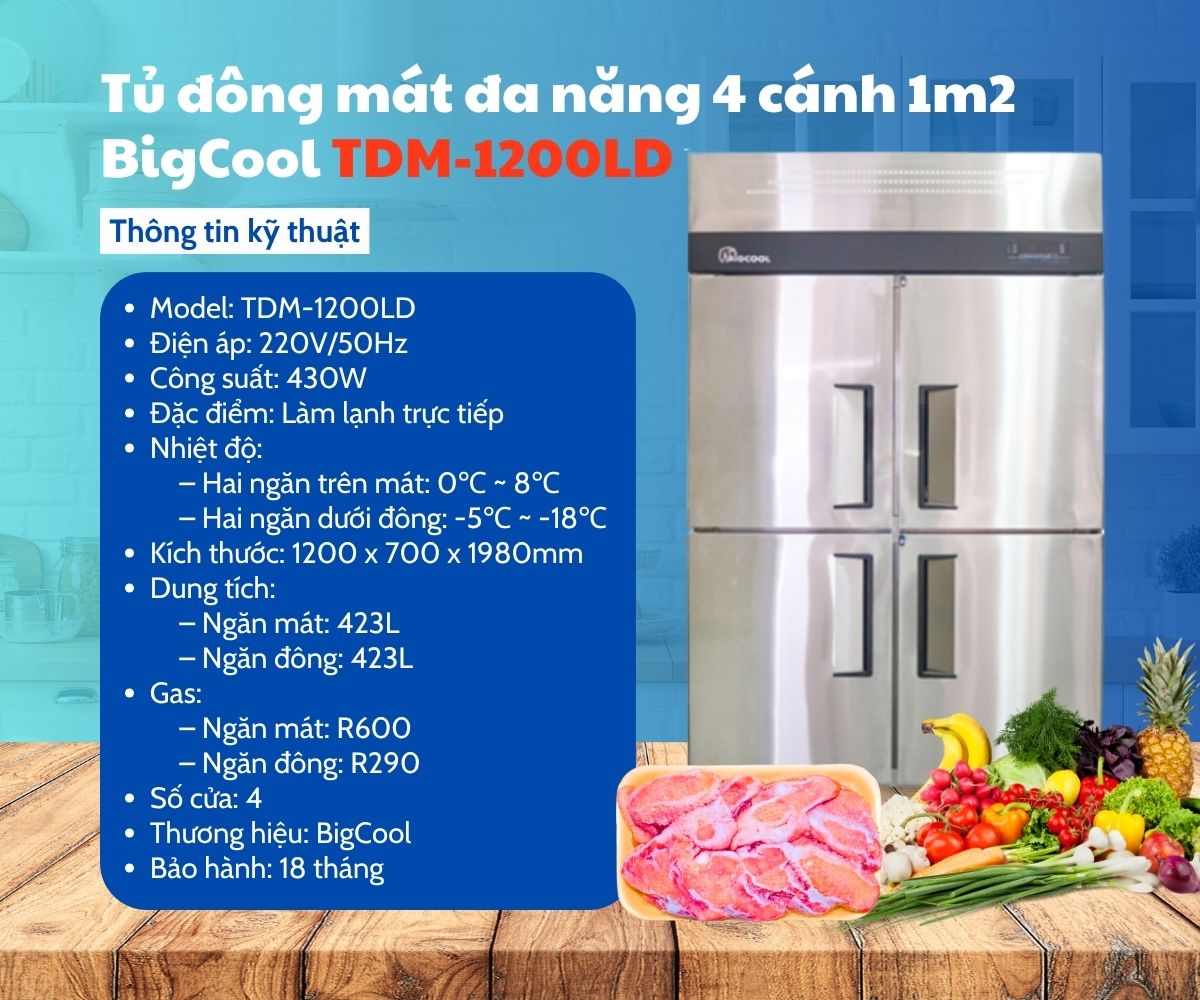 tu dong mat da nang 4 canh 1m2 bigcool tdm 120ld