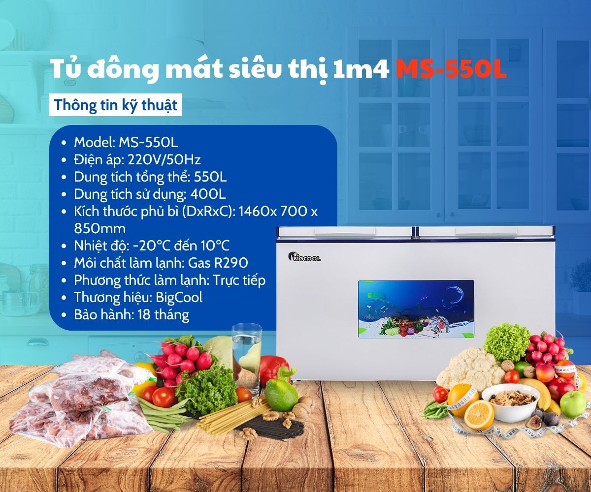 tu dong mat sieu thi 1m4 550L