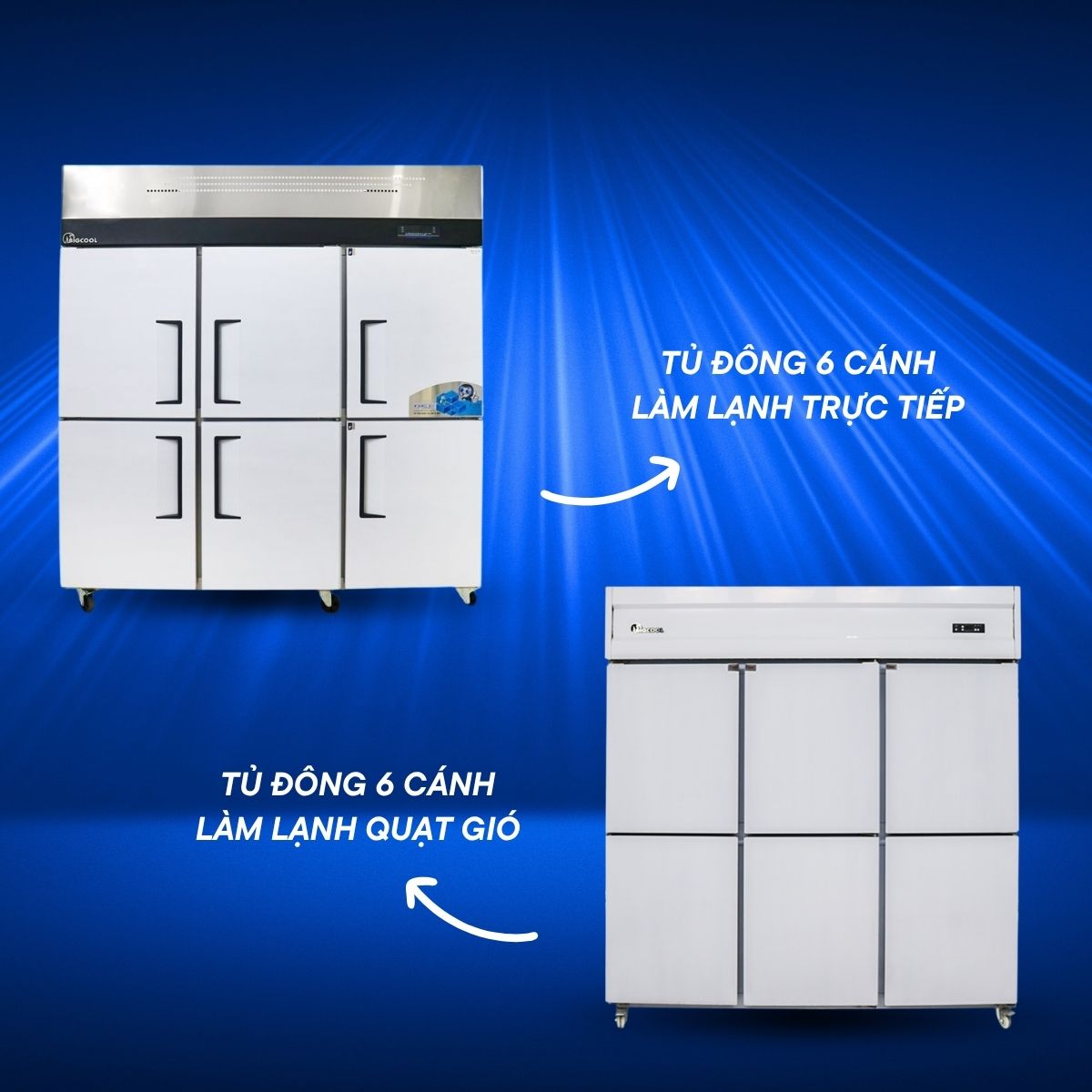 Review mẫu tủ đông 6 cánh dung tích lớn cho nhà hàng siêu thị quán ăn 2 review tu dong 6 canh 1