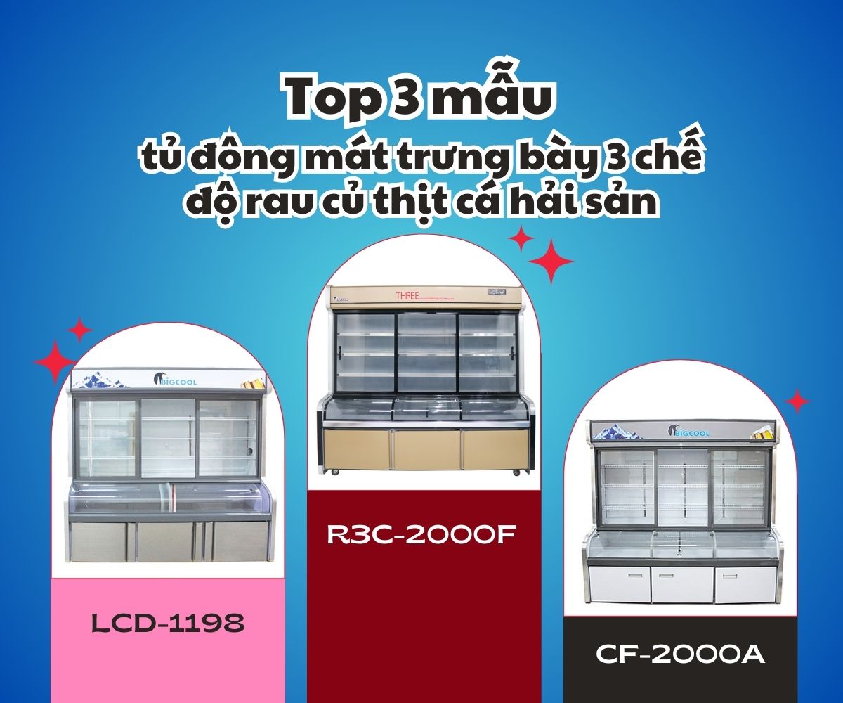 top 3 mau tu dong mat trung bay 3 che do rau cu thit ca