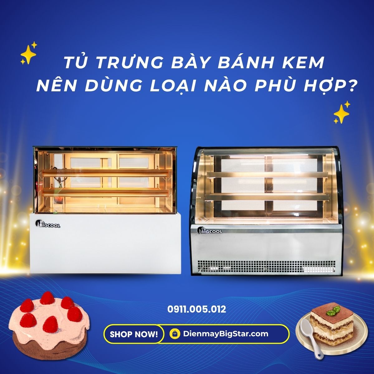tủ trưng bày bánh kem